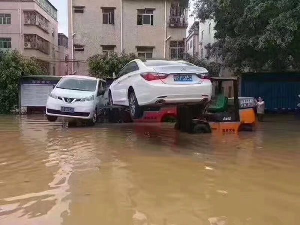 杭州叉车丨台风天，叉车也要干活，干的还更多！